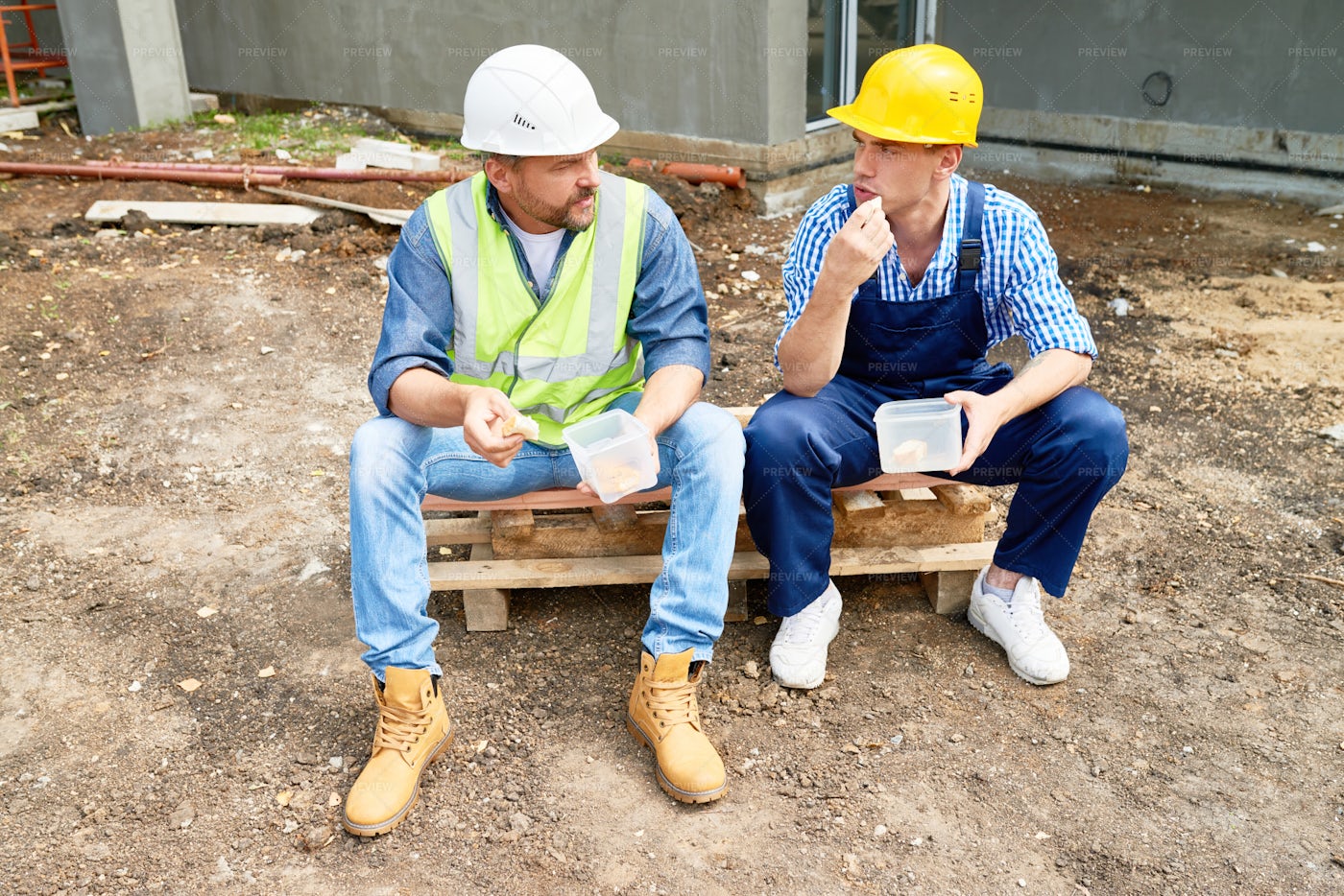 construction-workers-on-lunch-break-stock-photos-motion-array