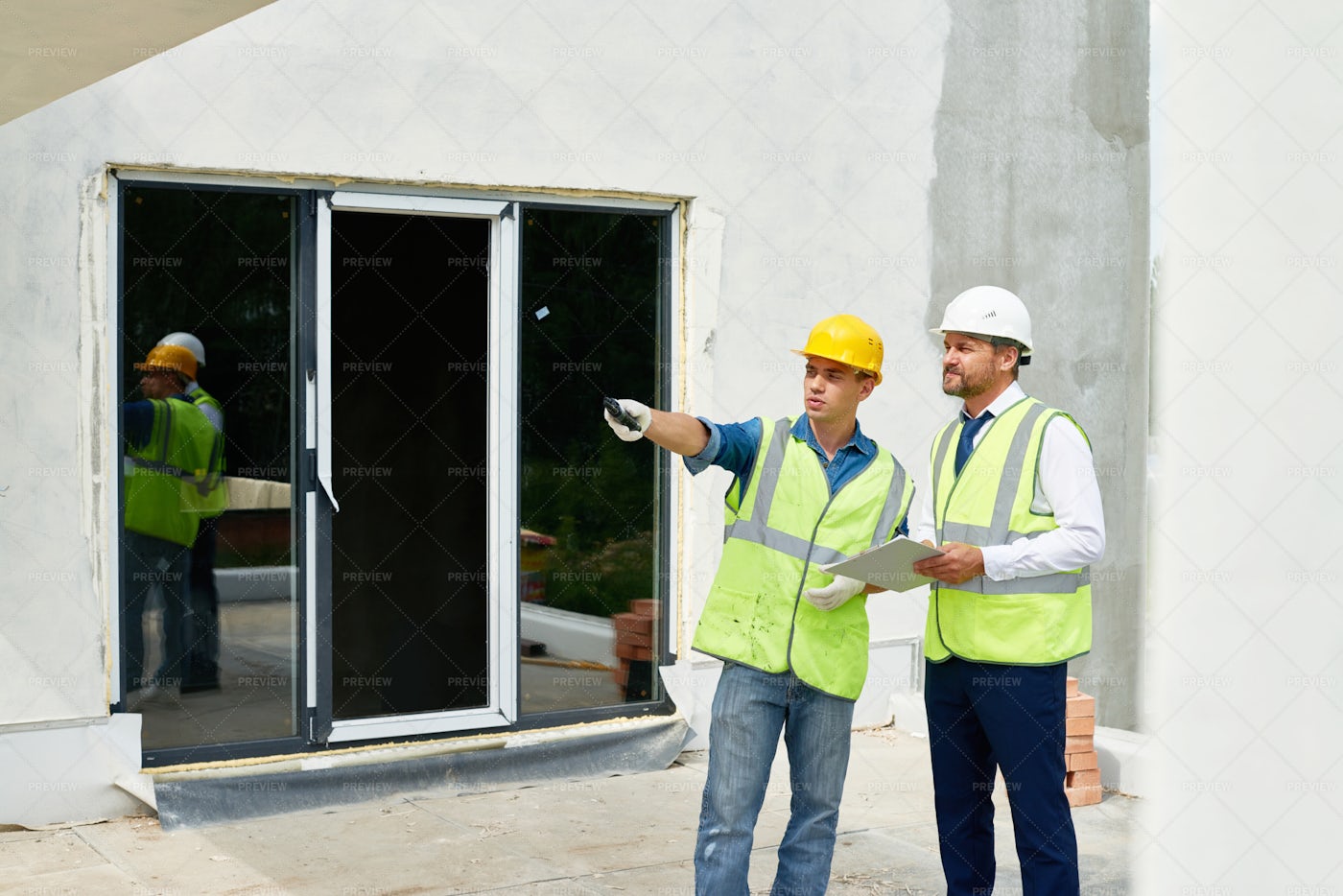 Inspector Working On Construction...: Stock Photos