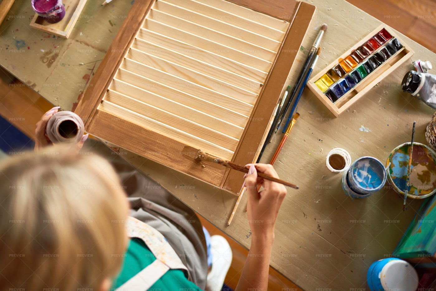 Above View Of DIY Workstation: Stock Photos