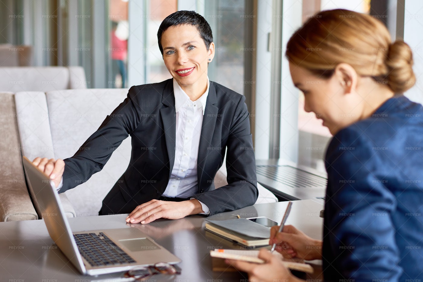 Having Project Discussion With...: Stock Photos