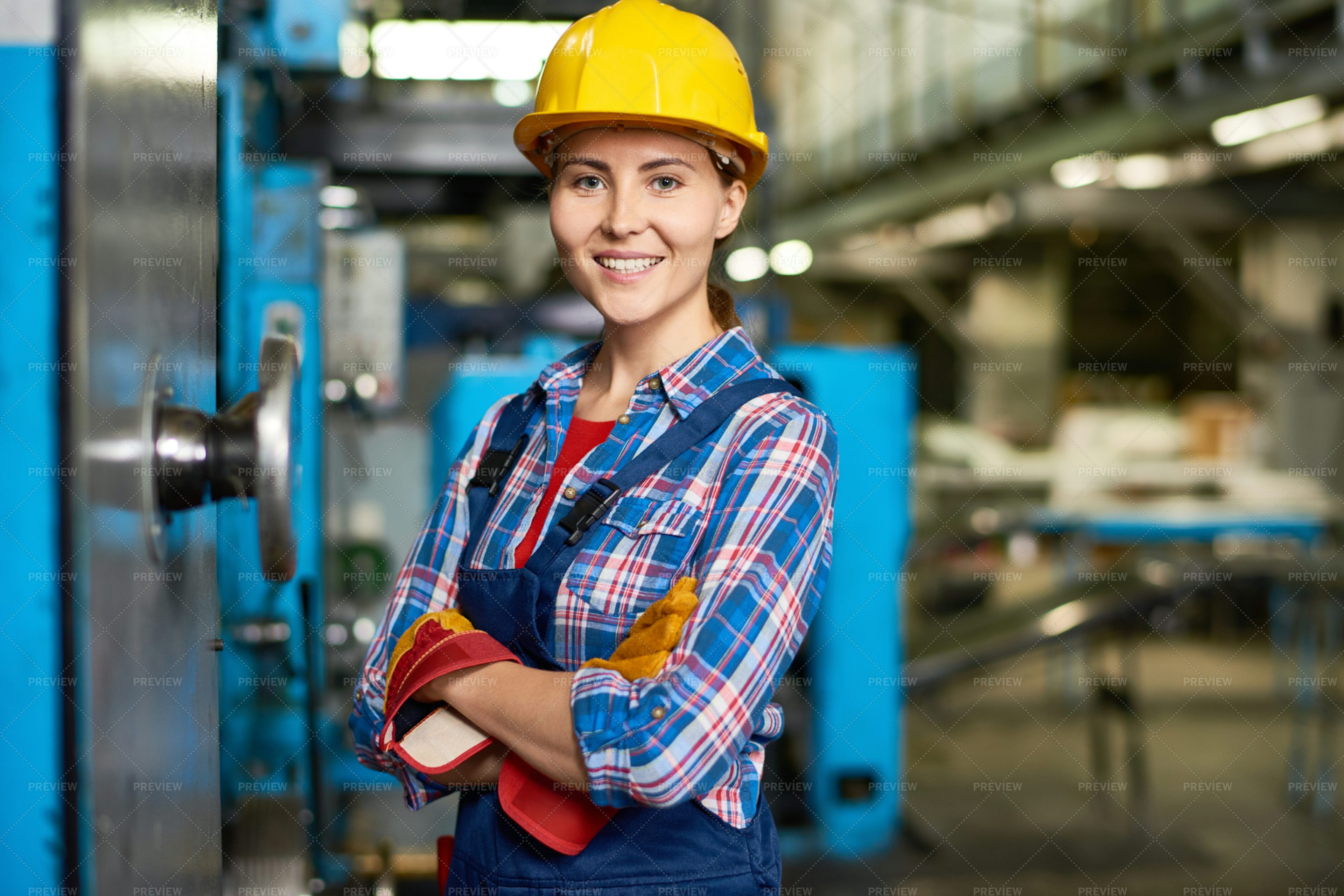 Happy Young Woman Working At... - Stock Photos | Motion Array