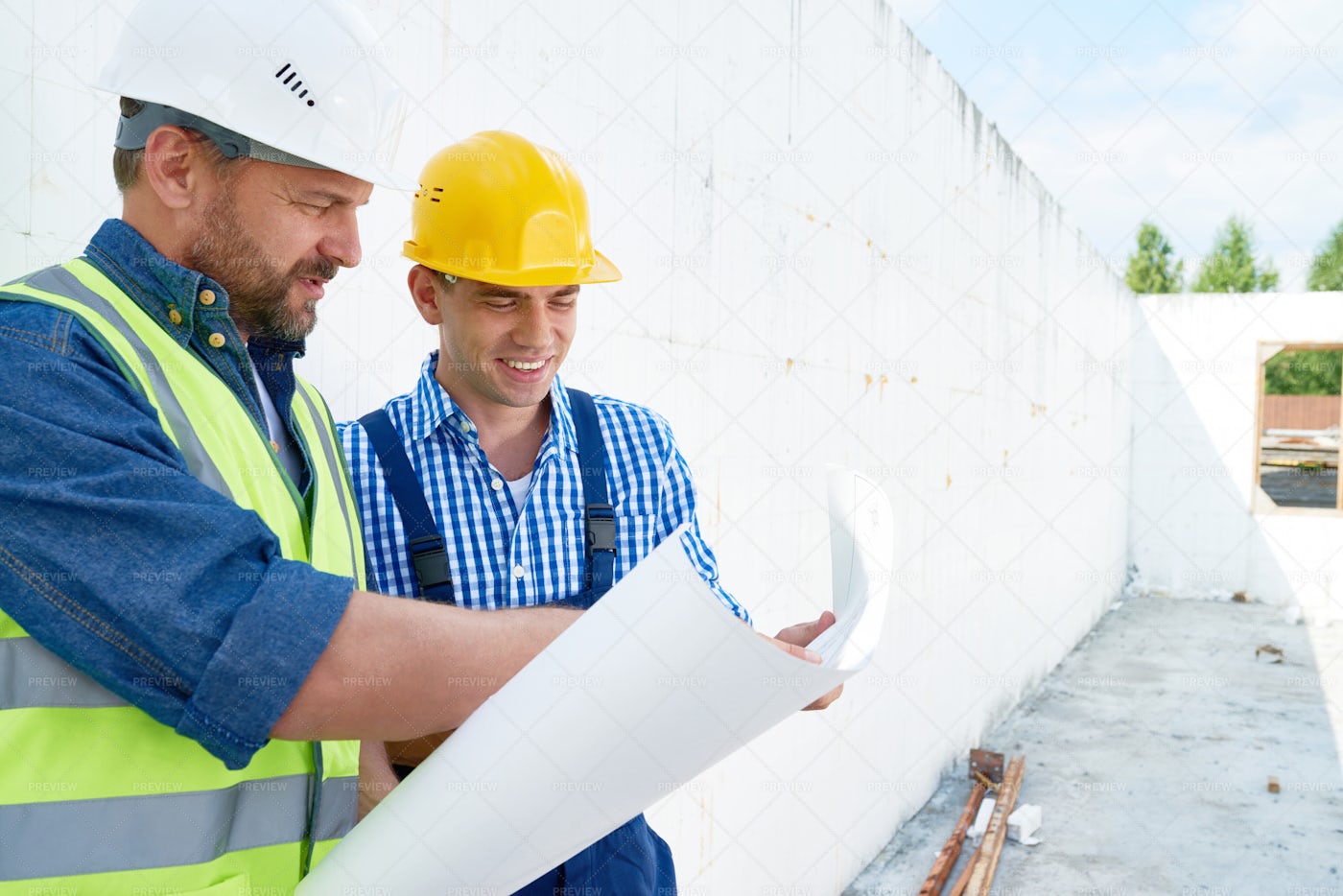 Productive Discussion Of Blueprint: Stock Photos