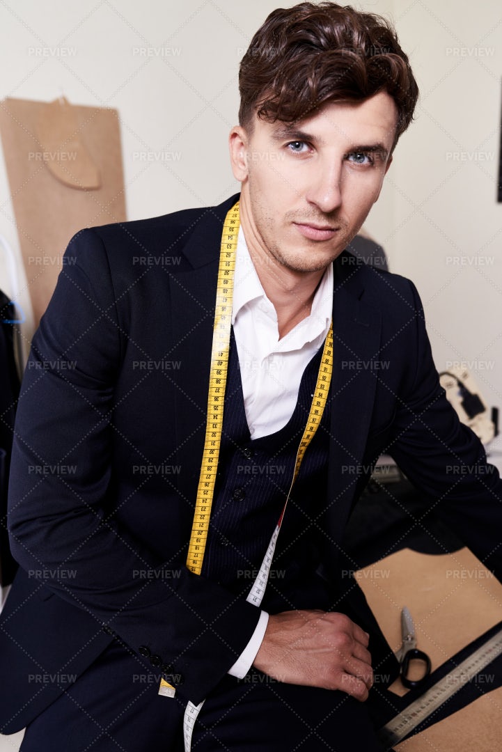 Handsome Tailor Posing In Fashion...: Stock Photos