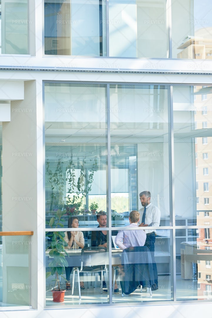 Business Meeting In Modern Glass...: Stock Photos