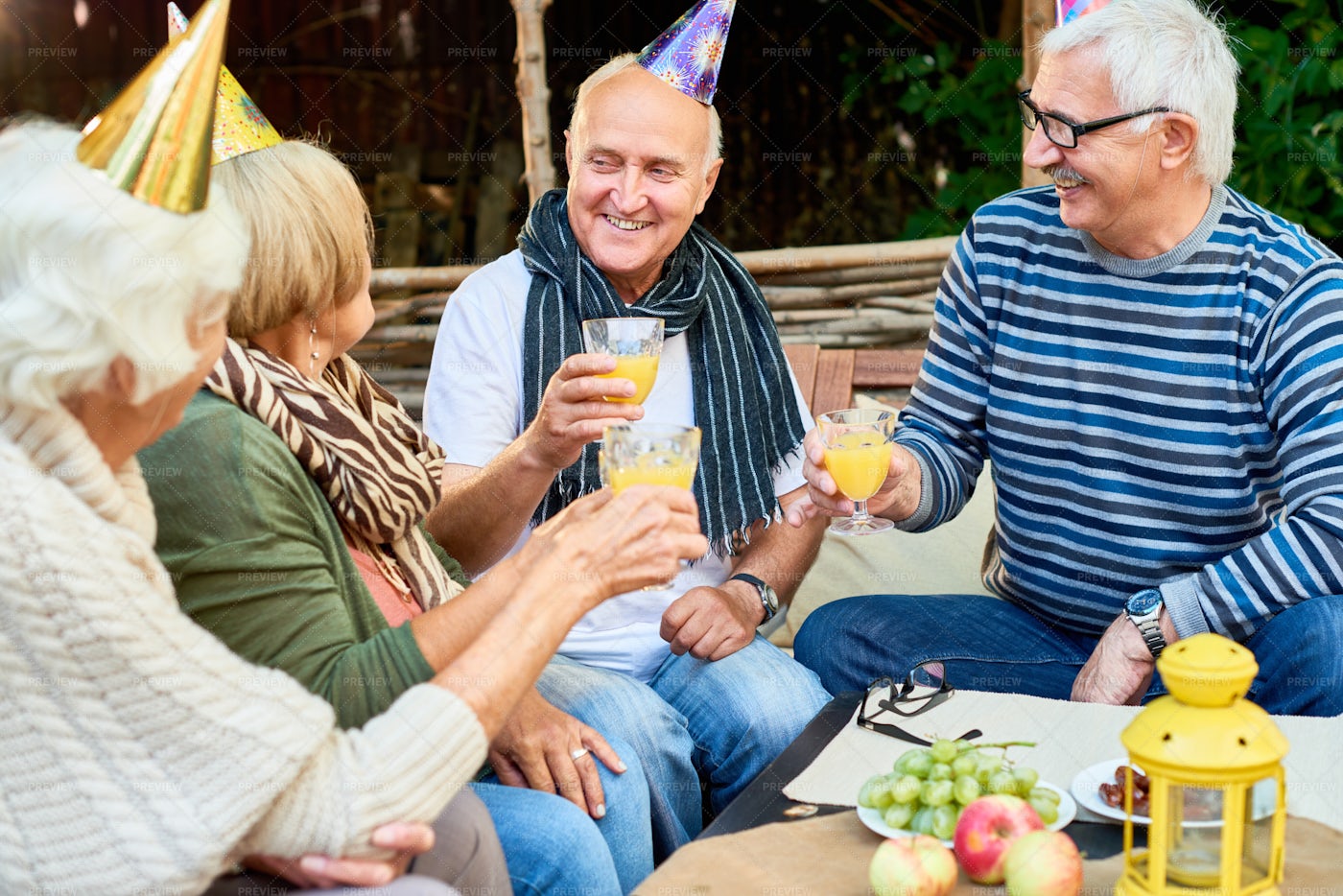 Birthday Party Of Senior Man: Stock Photos