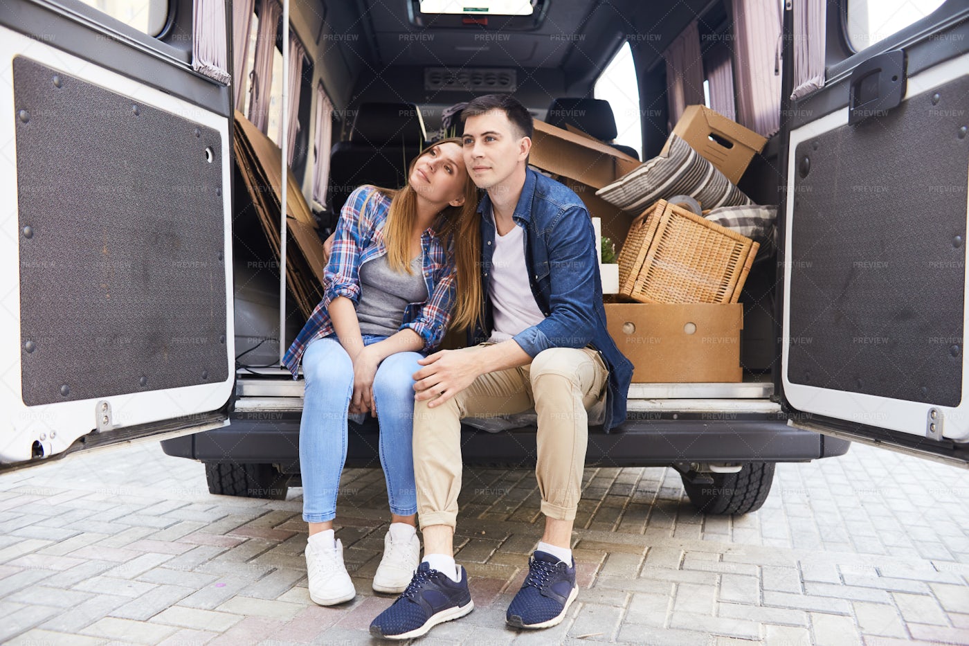 Couple Moving To New Life: Stock Photos