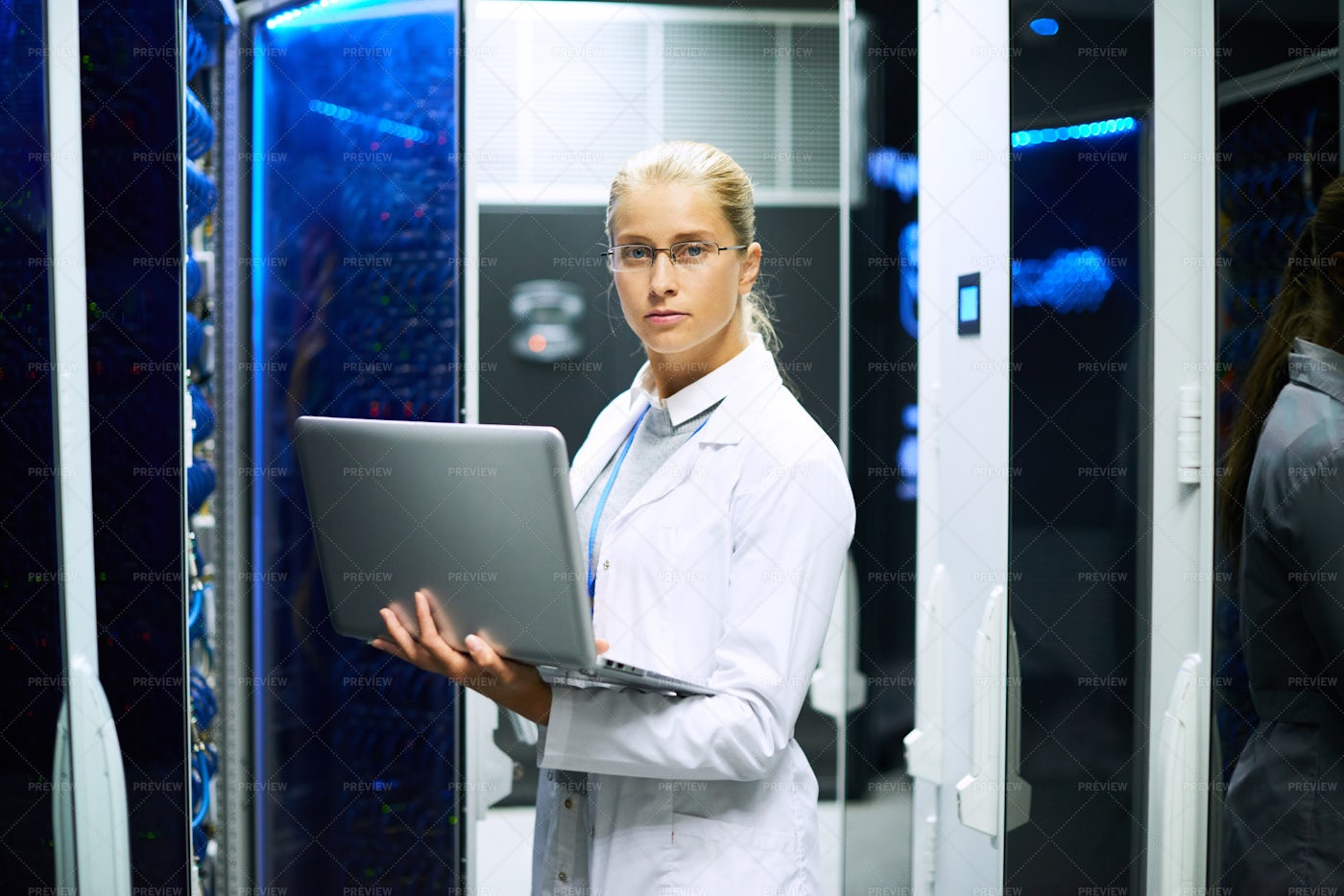 Female Scientist Posing With...: Stock Photos