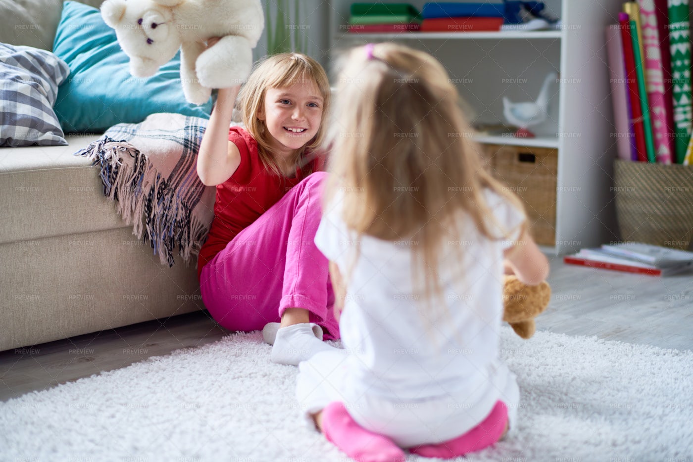 Lovely Moments Of Happy Childhood: Stock Photos