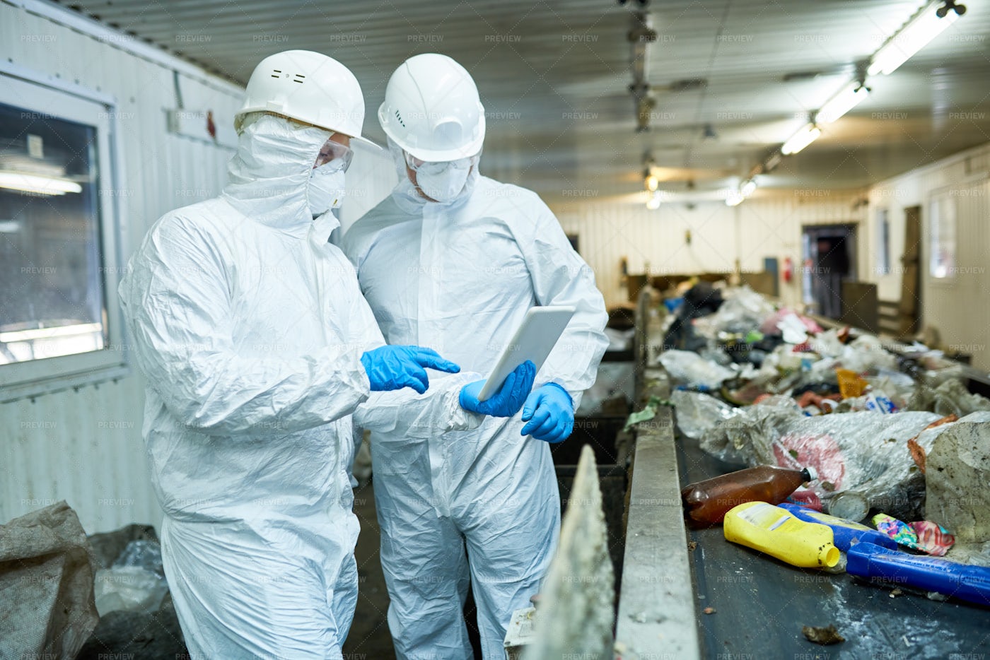 Two Workers On Modern Recycling...: Stock Photos