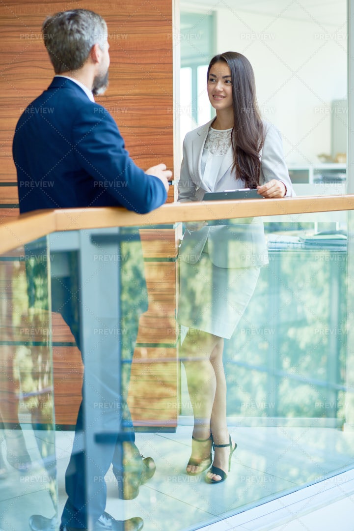 Elegant Business Woman Chatting With...: Stock Photos
