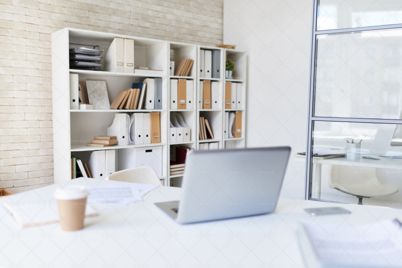 Workplace In Modern Office: Stock Photos