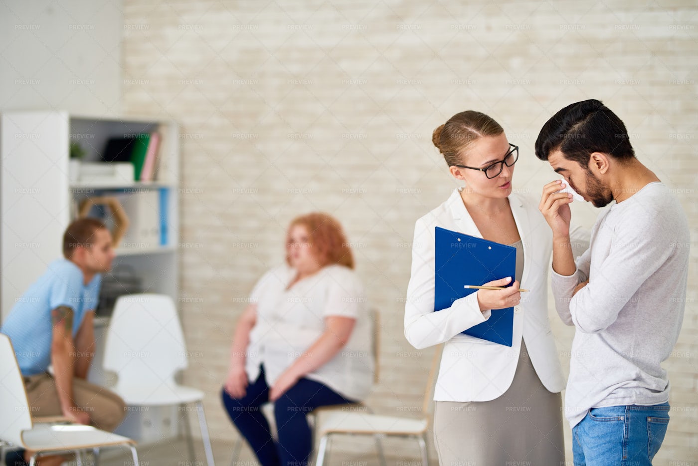 Beautiful Psychiatrist Consulting...: Stock Photos