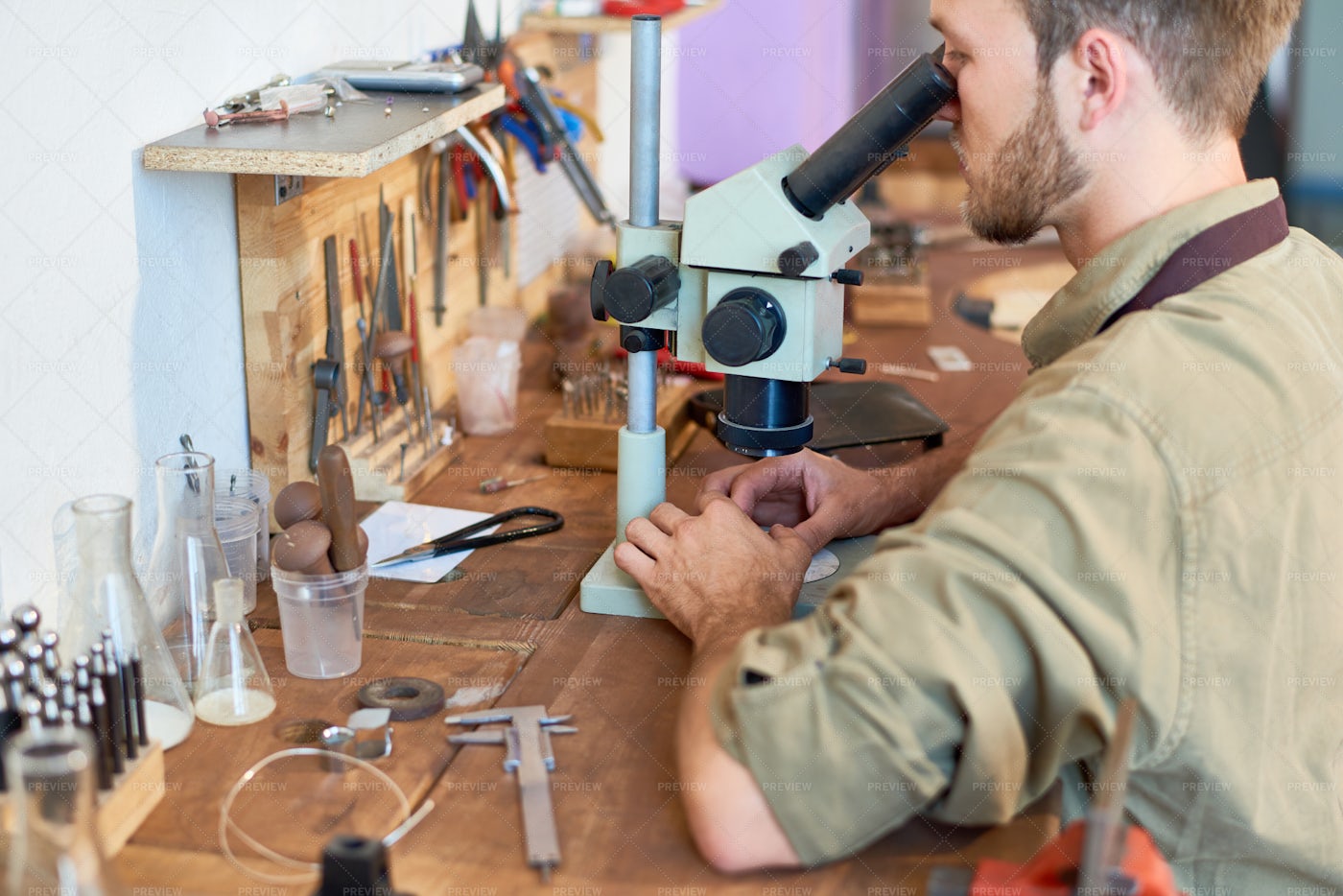 Appraiser Inspecting Stones: Stock Photos