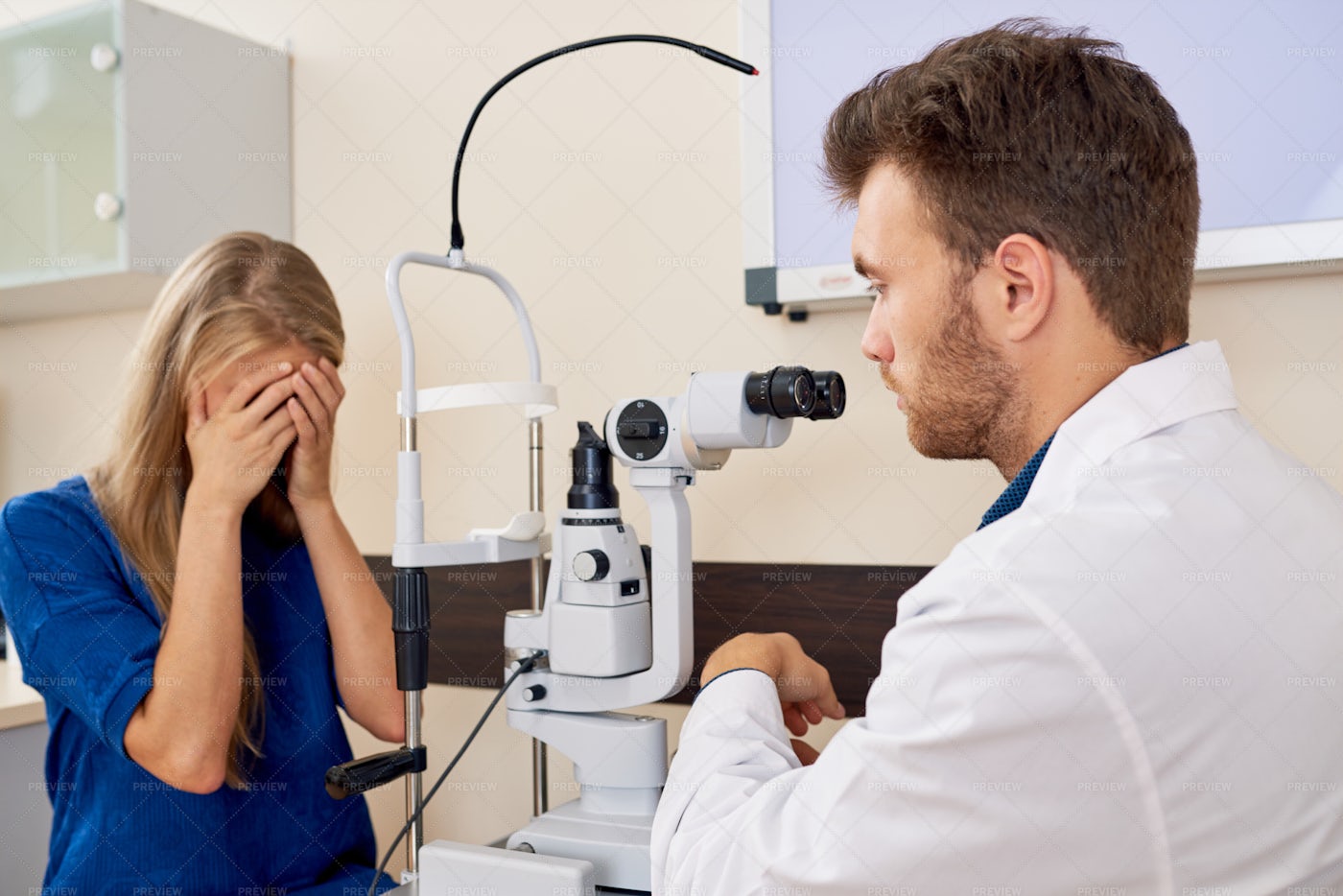 Young Woman At Eye Exam: Stock Photos