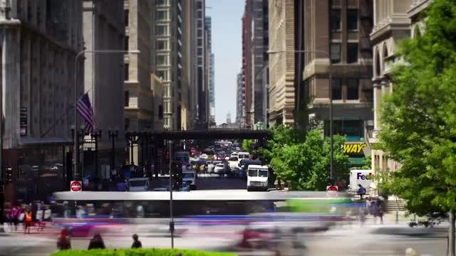 Chicago Street Timelapse Traffic: Stock Video