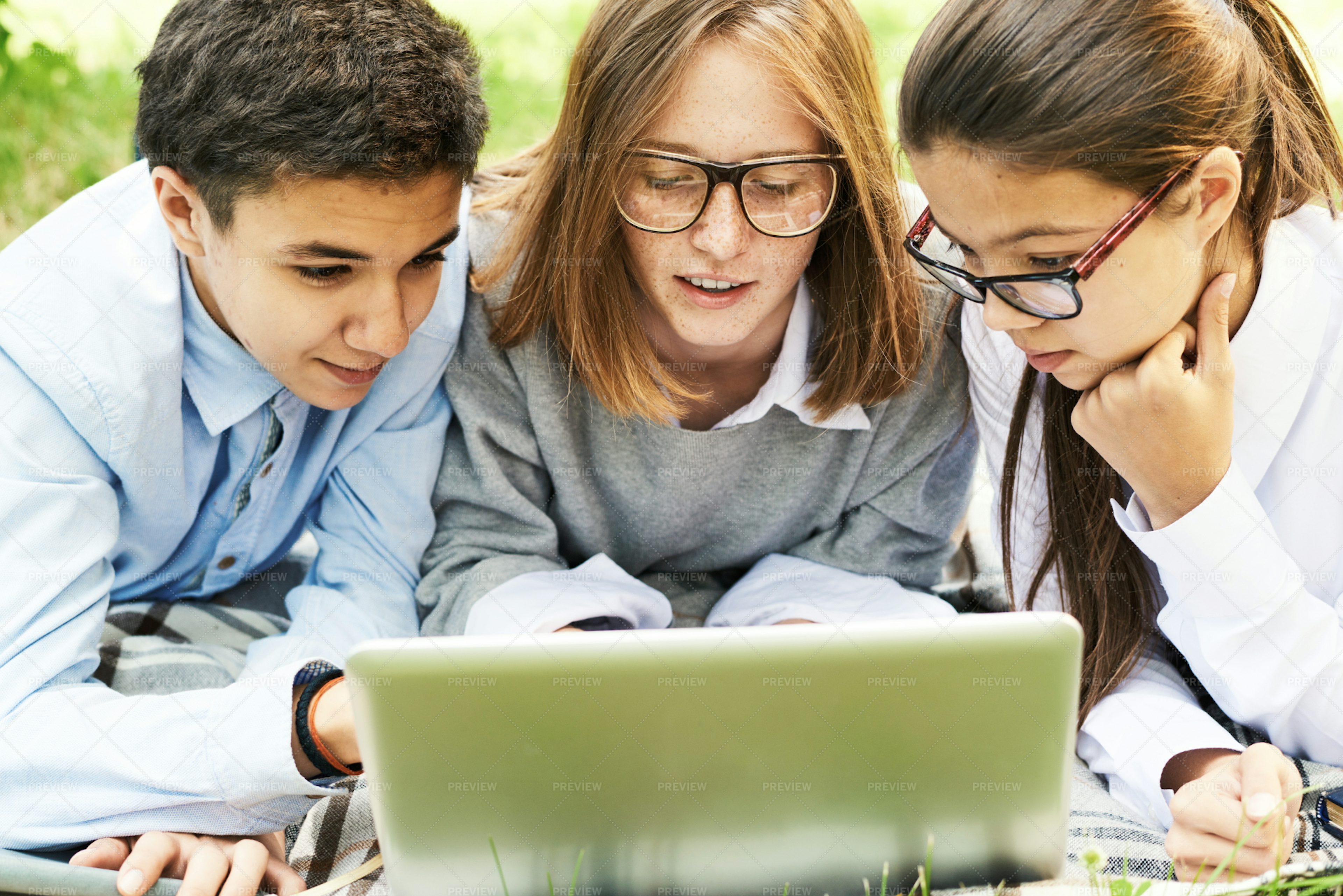 Group Of Children Browsing Internet... - Stock Photos | Motion Array