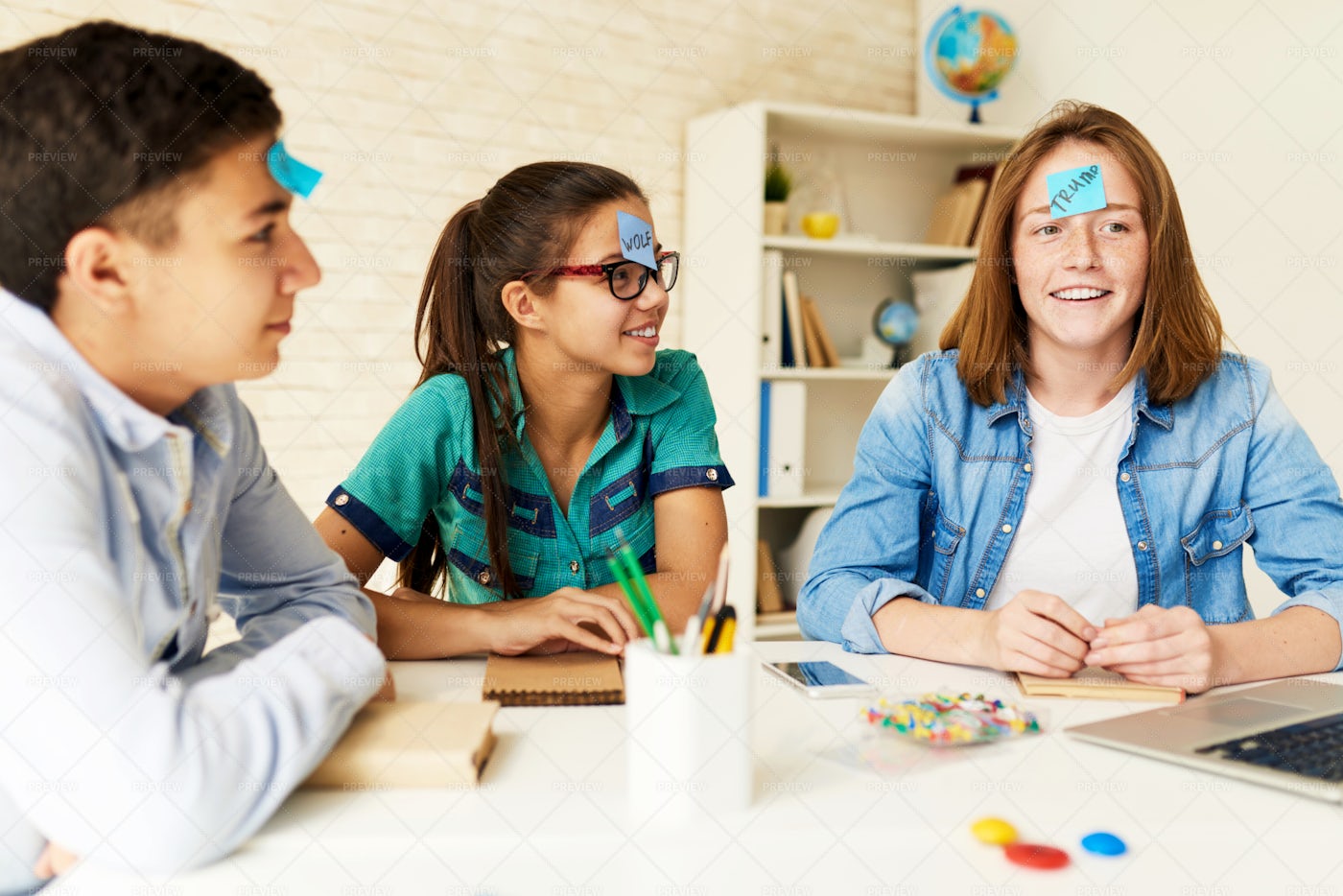 Children Playing Games In Classroom: Stock Photos