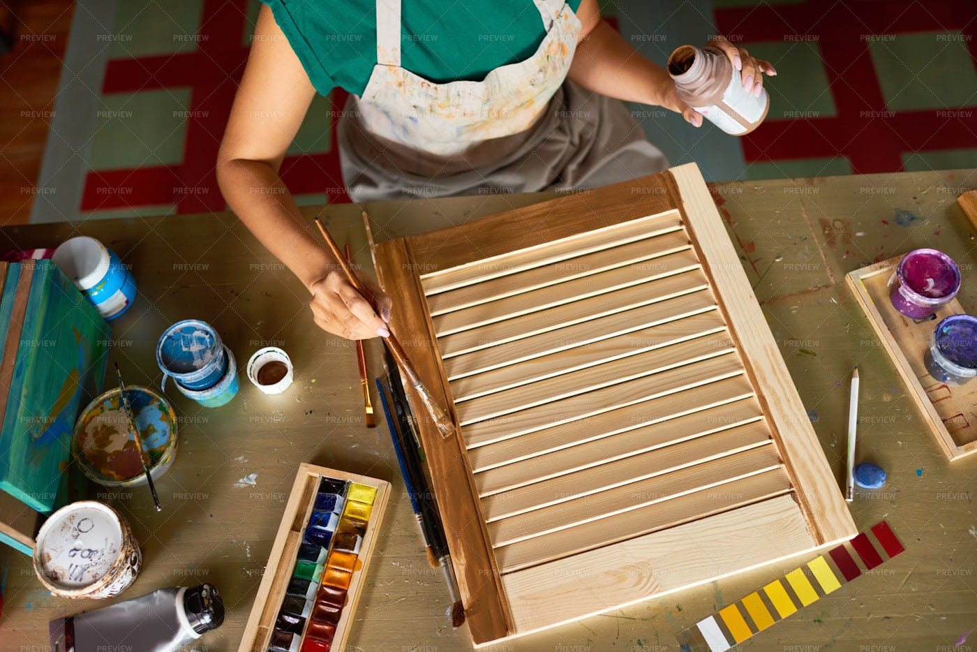 Above View Of DIY Process: Stock Photos