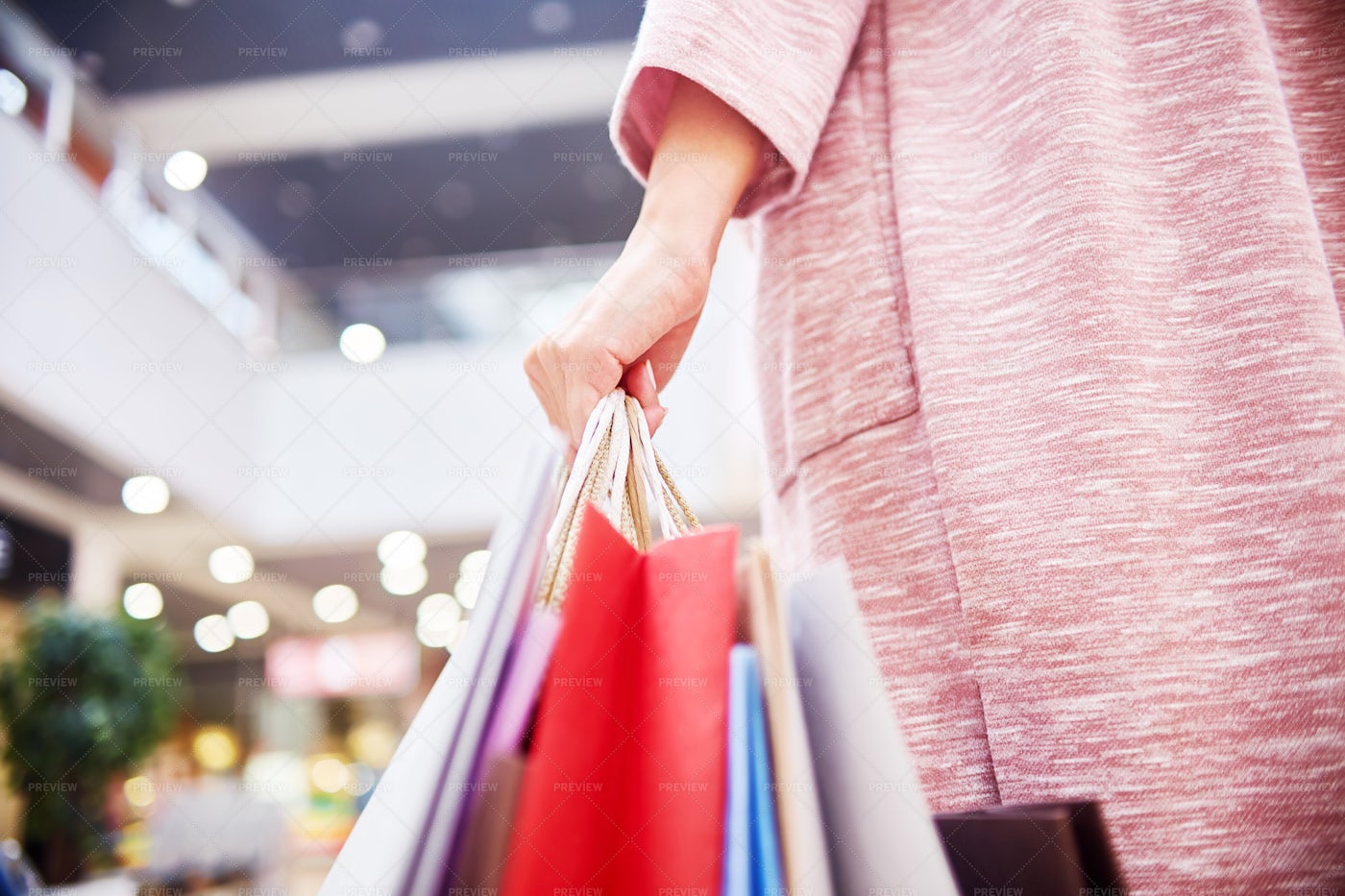 Woman Holding Shopping Bags: Stock Photos