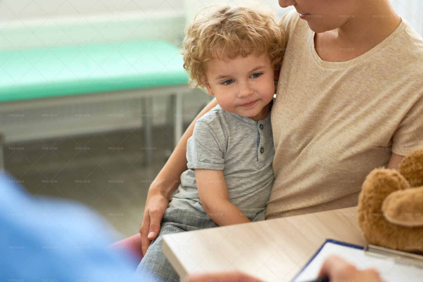 Cute Little Boy In Doctors Office: Stock Photos