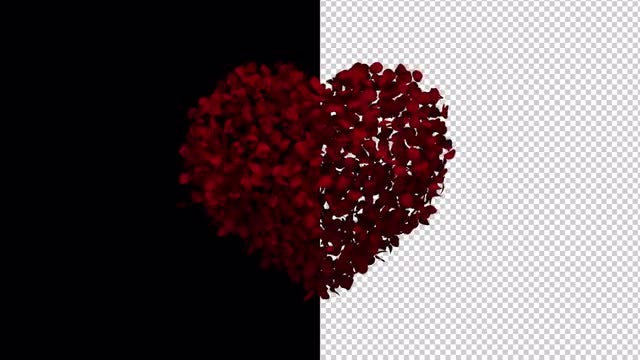 Heart Animation of Rose Petals: Stock Motion Graphics