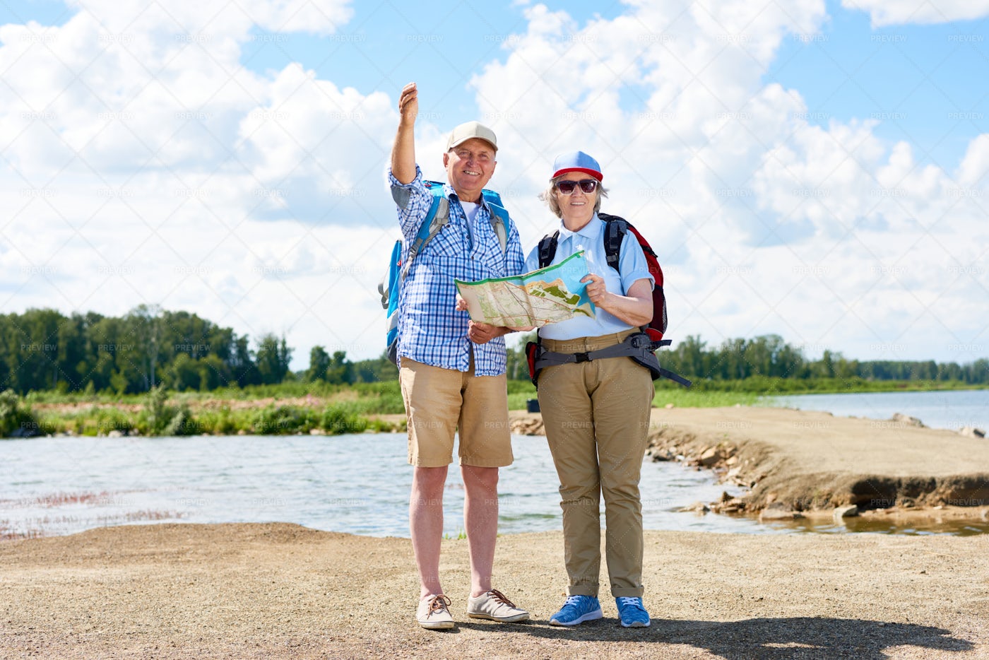 Couple Of Active Senior Travelers...: Stock Photos