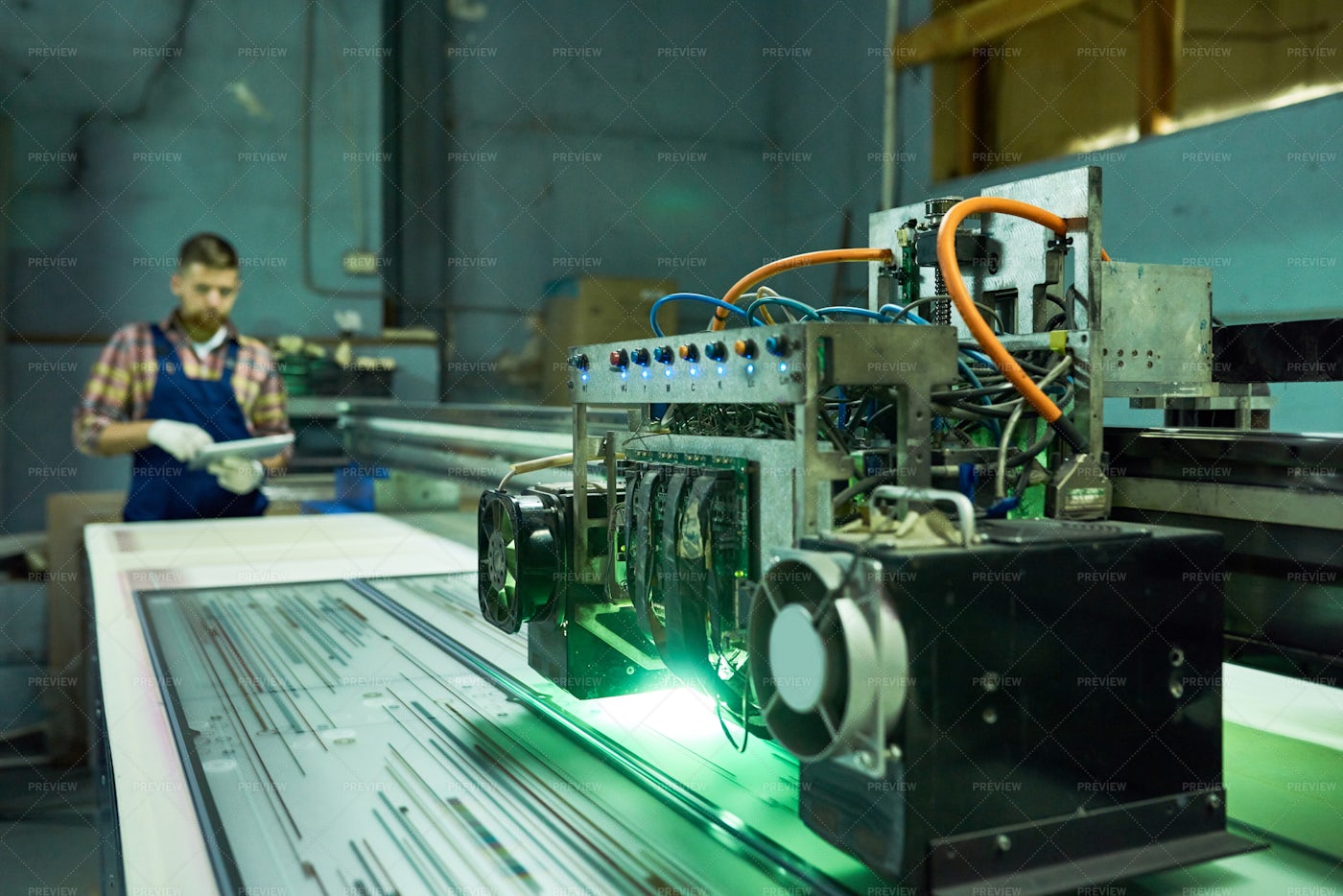 Modern CNC Equipment At Factory: Stock Photos