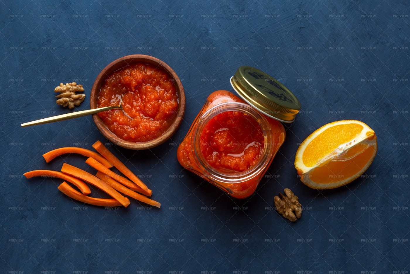 Vegetable Jam With Carrots Stock Photos Motion Array