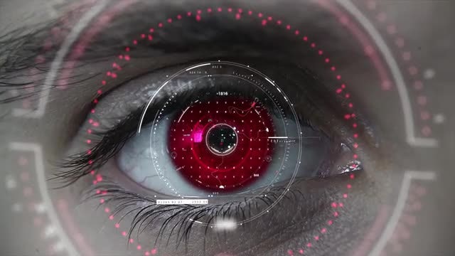 Macro Red HUD Eye: Stock Motion Graphics