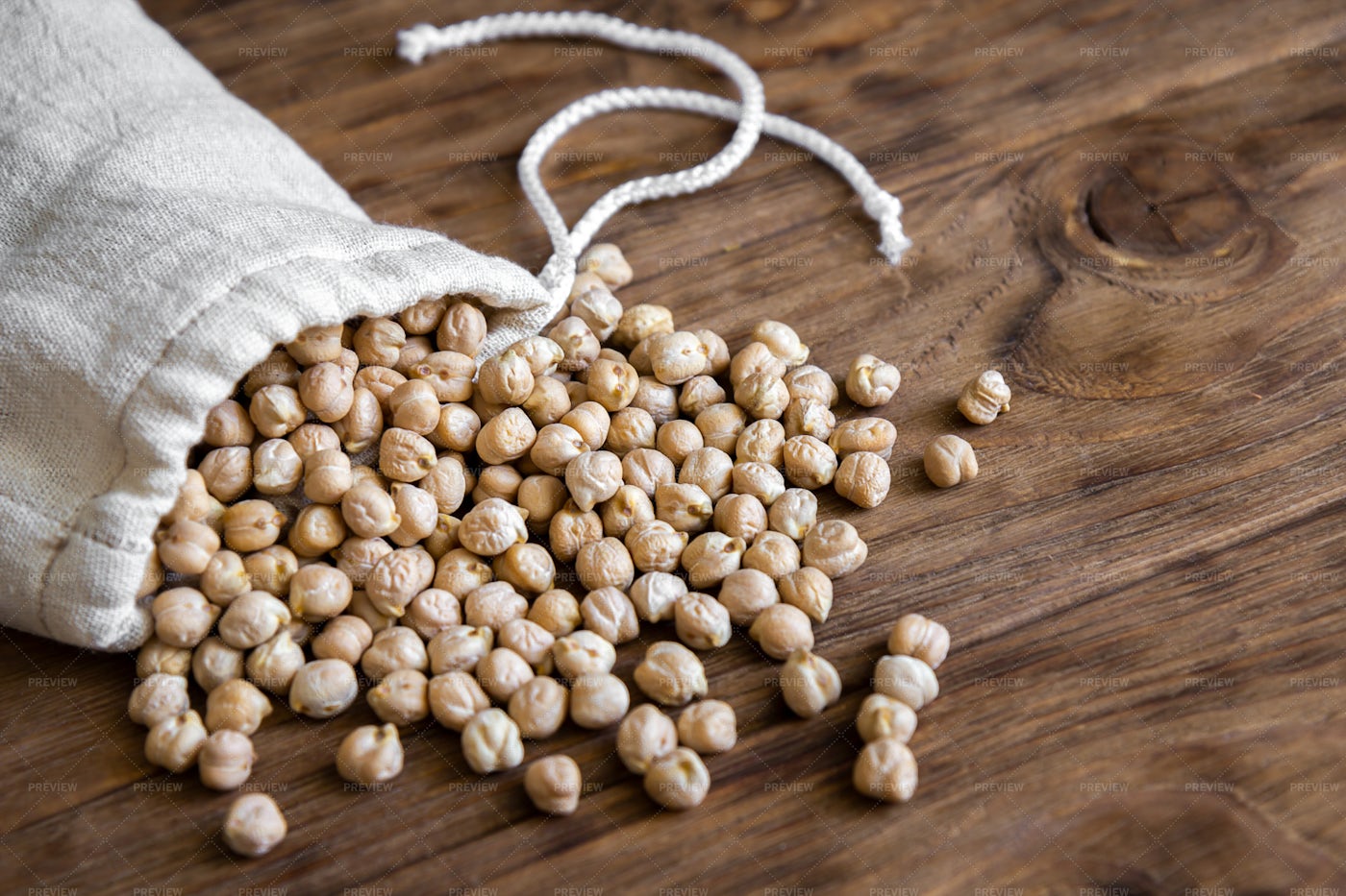 A Sack Of Chickpeas: Stock Photos
