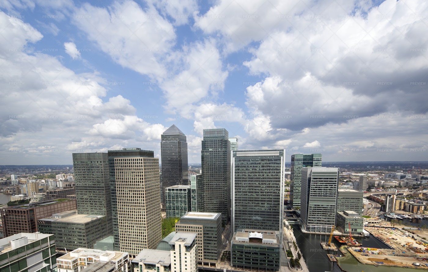 Clouds Over London Docklands: Stock Photos