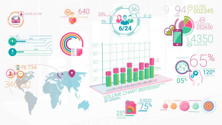 Colorful Corporate Infographic Elements: Motion Graphics