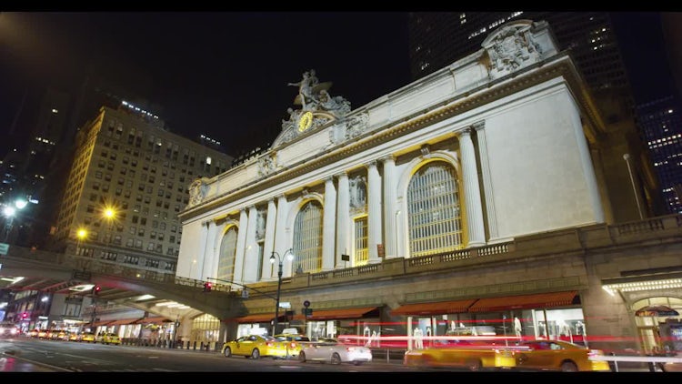 Grand Central Station NYC Night Time Lapse: Stock Video
