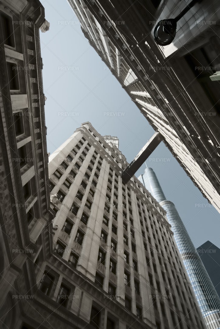 Wrigley And Trump Tower: Stock Photos