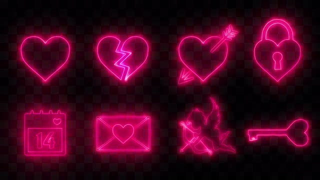 8 Valentine's Day Icons: Stock Motion Graphics