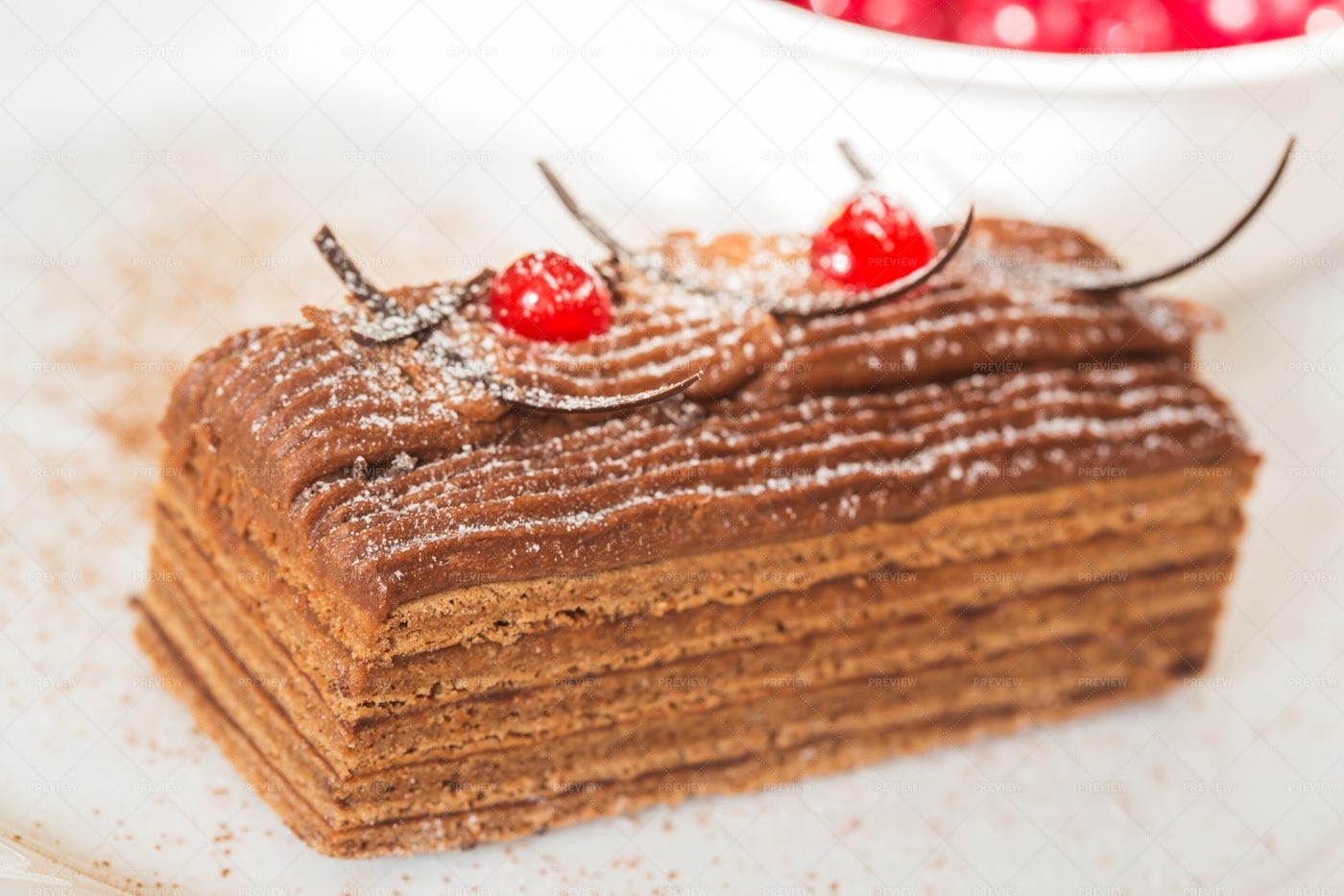 Honey Cake And Cranberries: Stock Photos
