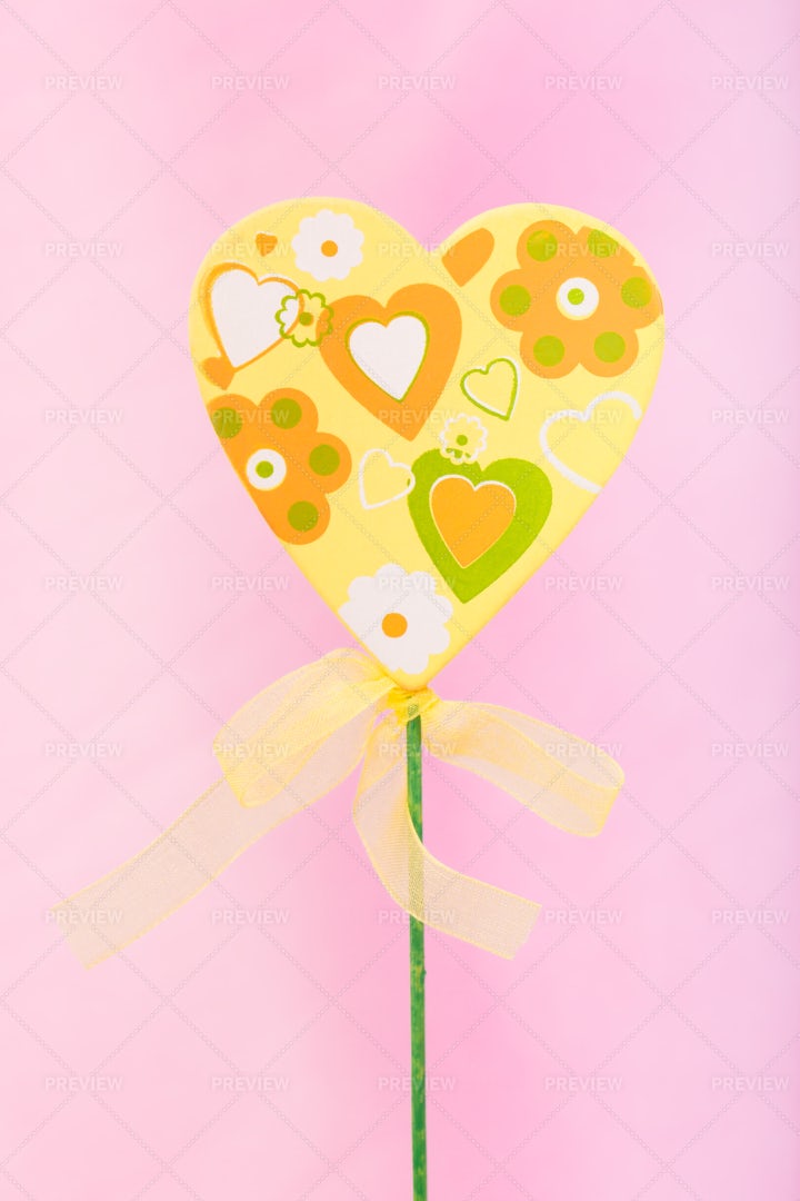Handmade Yellow Heart: Stock Photos