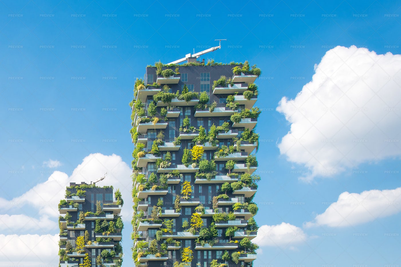 Vertical Gardens In Milan: Stock Photos