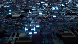 Microchip City Flyby Loop: Motion Graphics