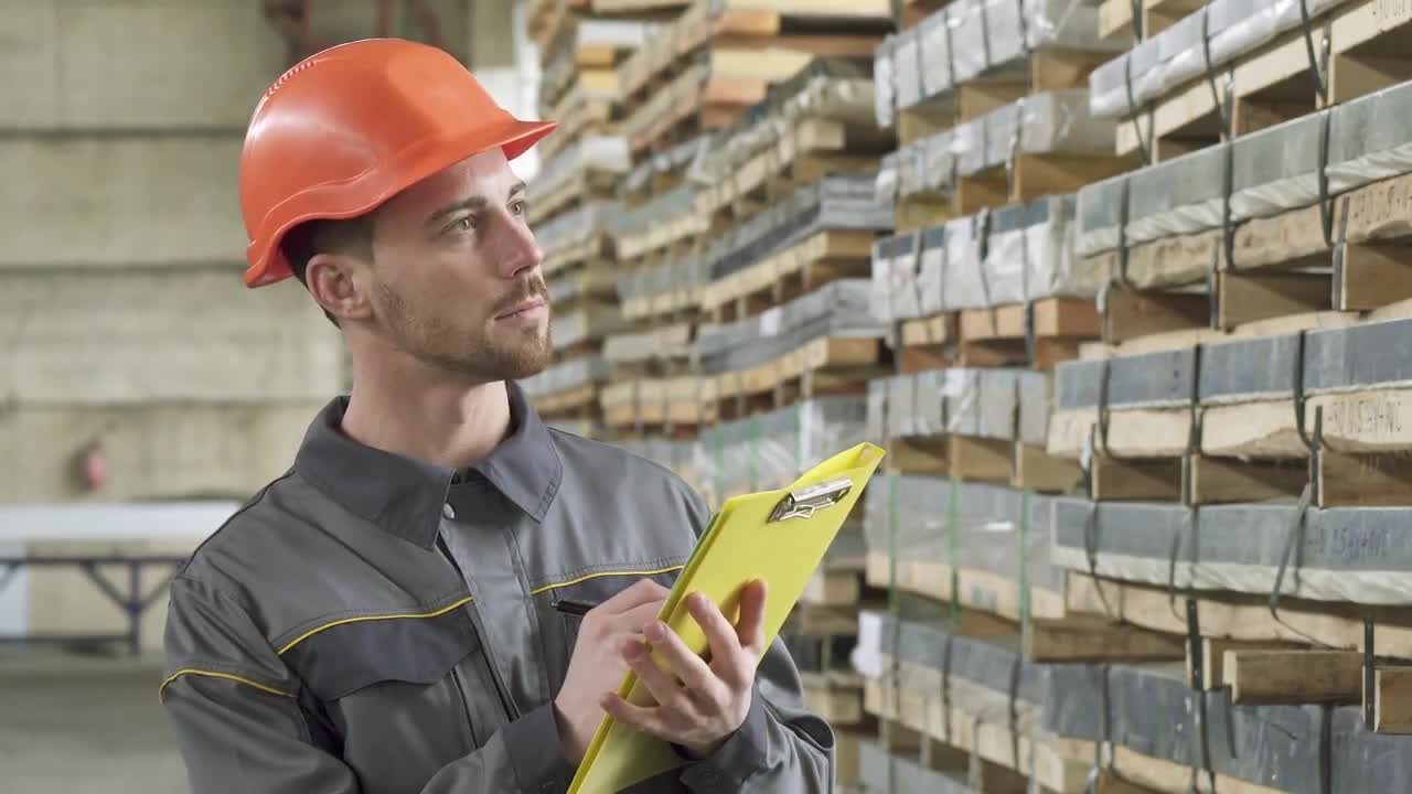 Man Taking Warehouse Inventory - Stock Video | Motion Array