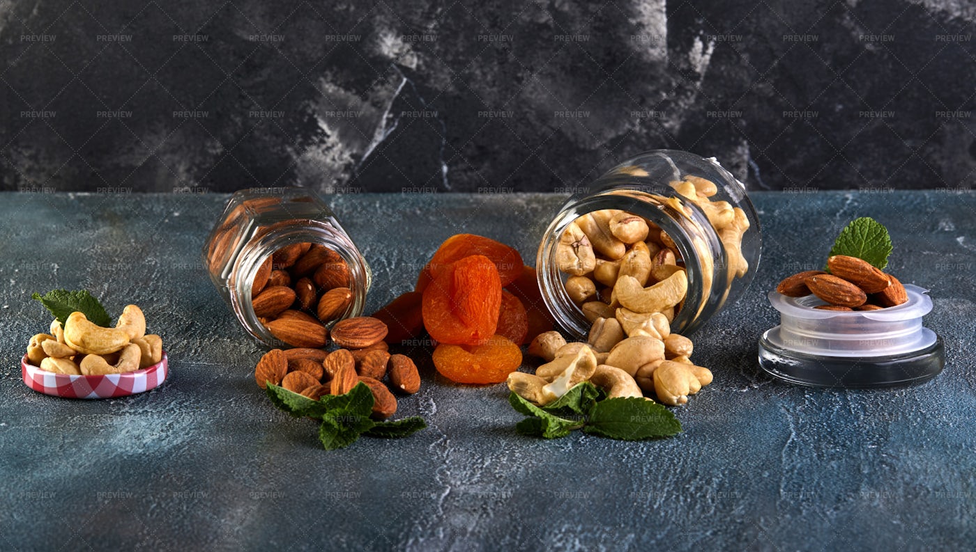 Cashew And Almonds Spill Out - Stock Photos | Motion Array