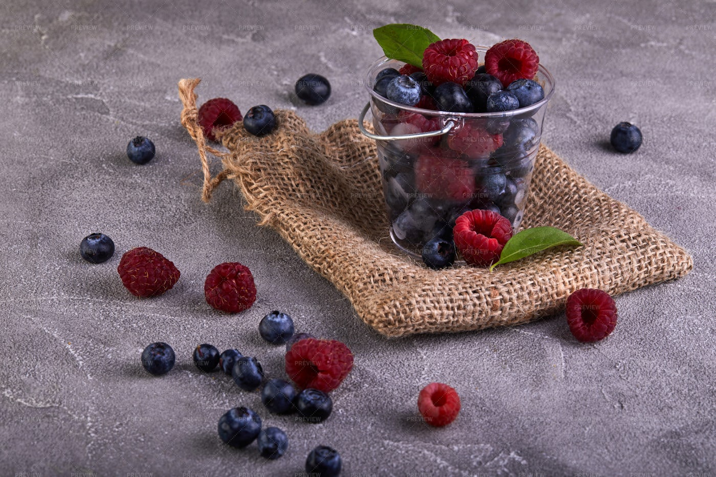 Berries In A Bucket: Stock Photos