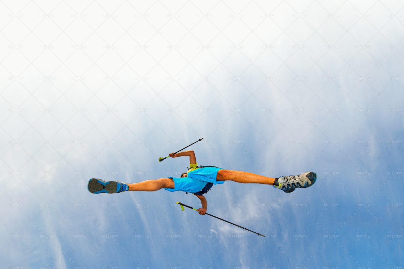 Athlete Making A Jump: Stock Photos
