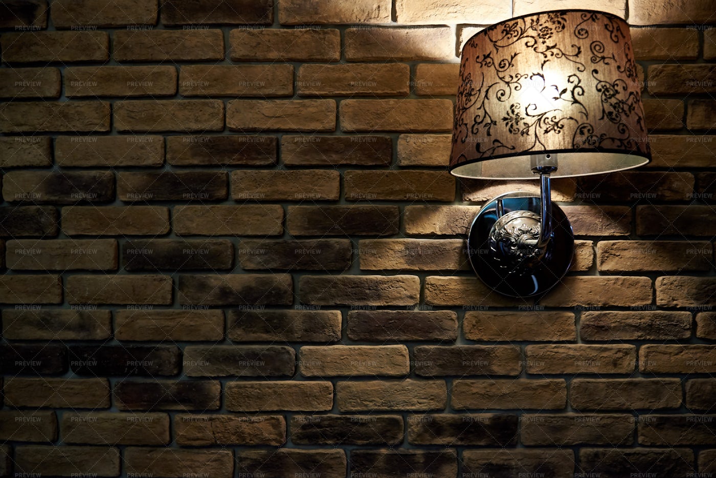 Lamp On Brick Wall: Stock Photos
