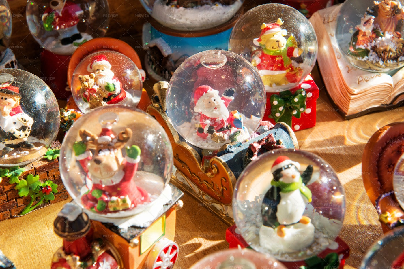 Colorful Christmas Snow Globes - Stock Photos | Motion Array