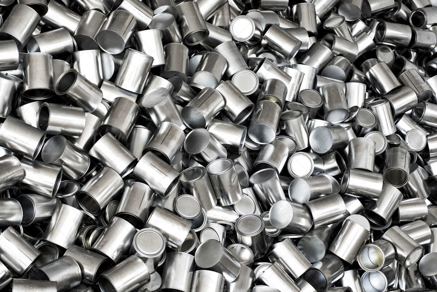 Empty Silver Tins: Stock Photos