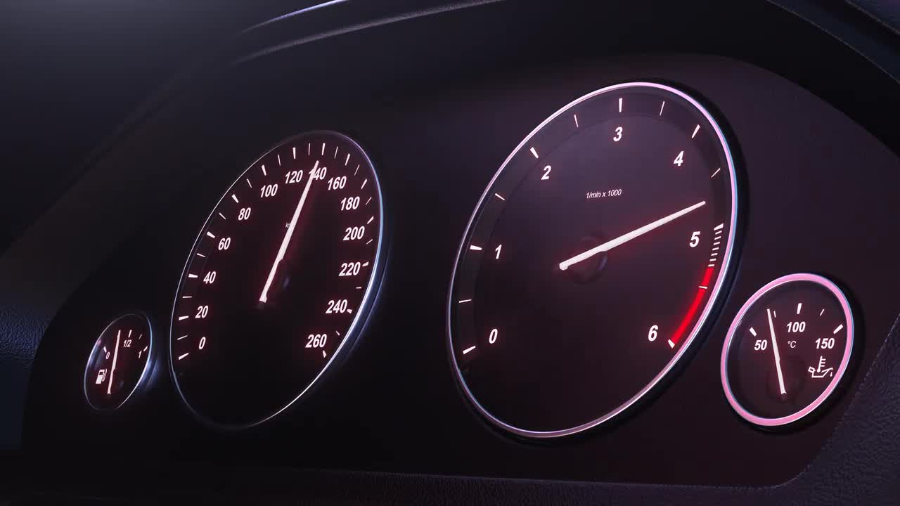 Speedometer Side View At Night - Stock Motion Graphics | Motion Array