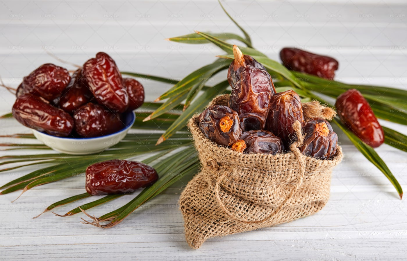 Dates In The Sack: Stock Photos