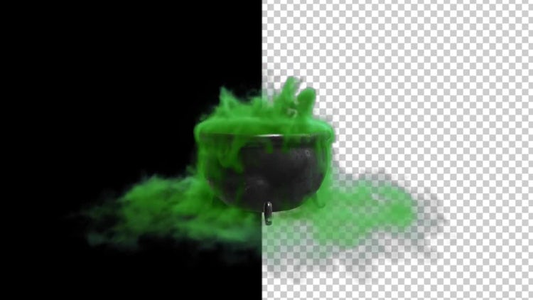 Witch Cauldron With Green Smokey Liquid: Stock Motion Graphics