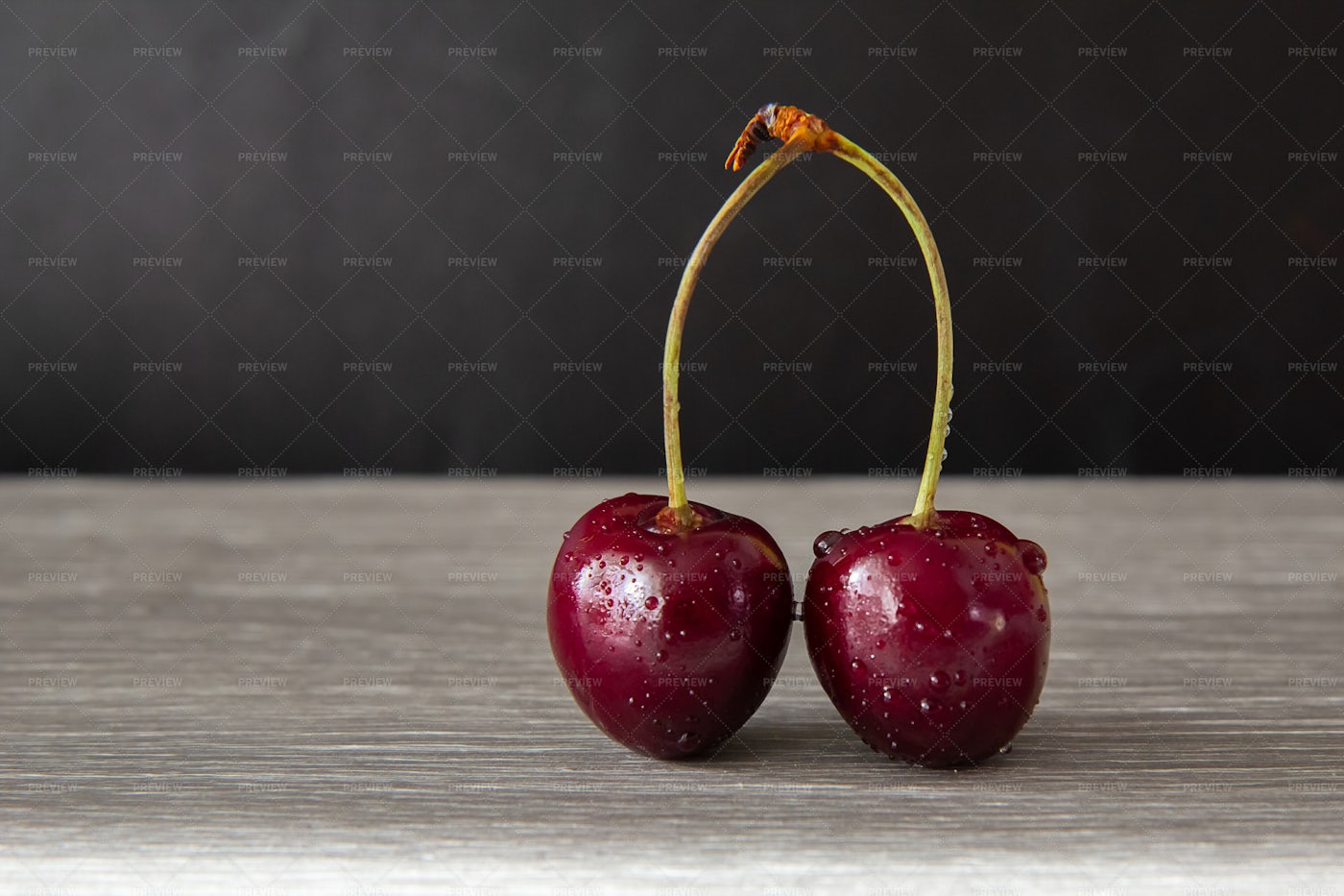 Two Ripe Cherries: Stock Photos